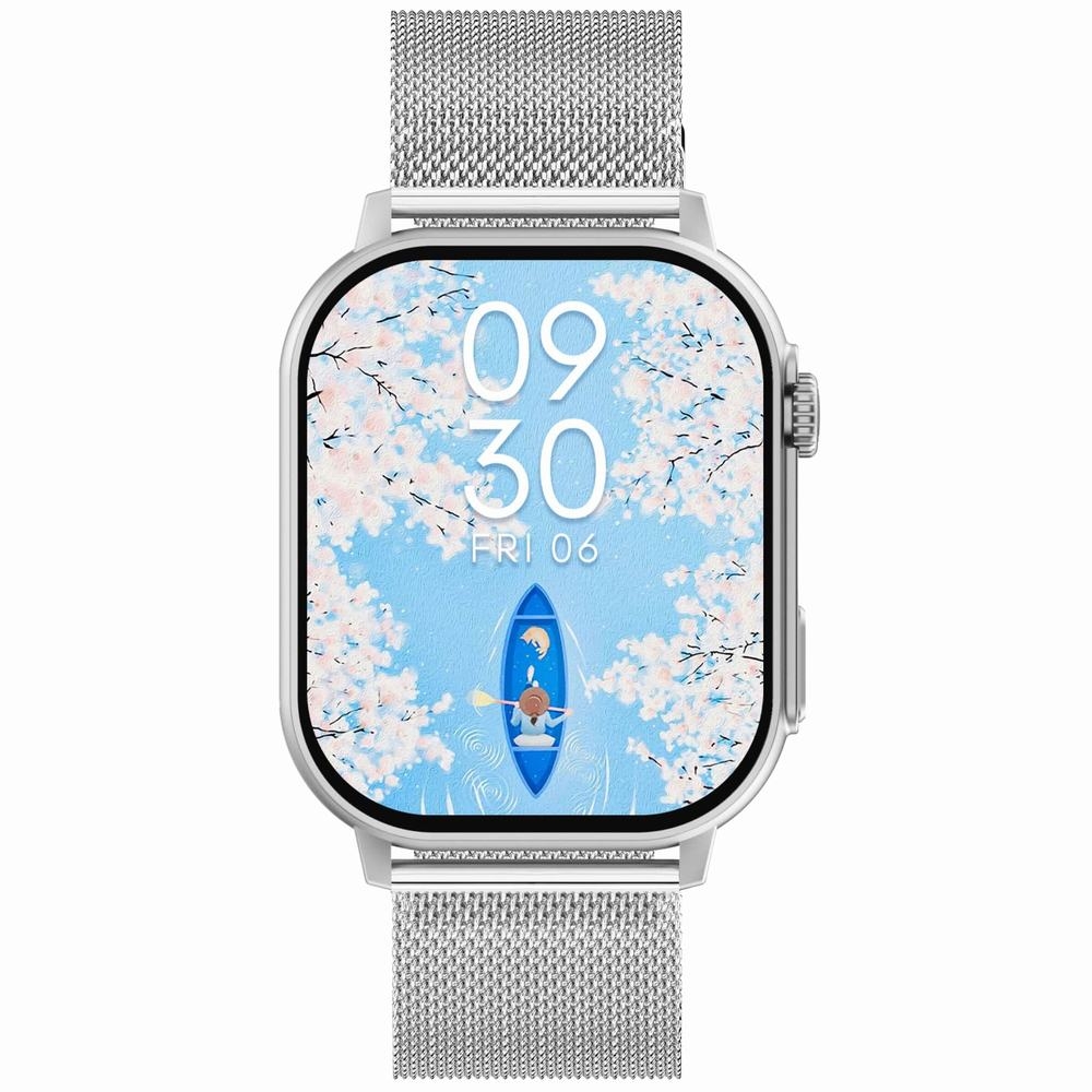 Smartwatch Gravity GT15-9 Czarny Pasek Silikonowy + Srebrna Bransoleta - obrazek 3
