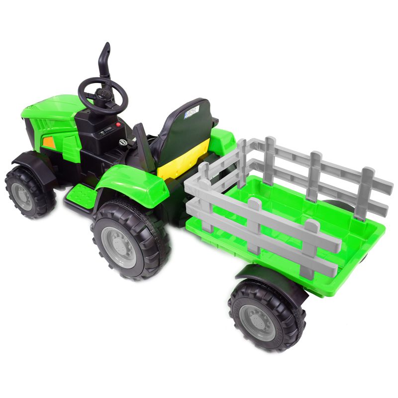 MEGA TRAKTOR NA AKUMULATOR Z PRZYCZEPĄ. MIĘKKIE SIEDZENIE, MIEKKIE KOŁA PILOT, /HL3388 - obrazek 2