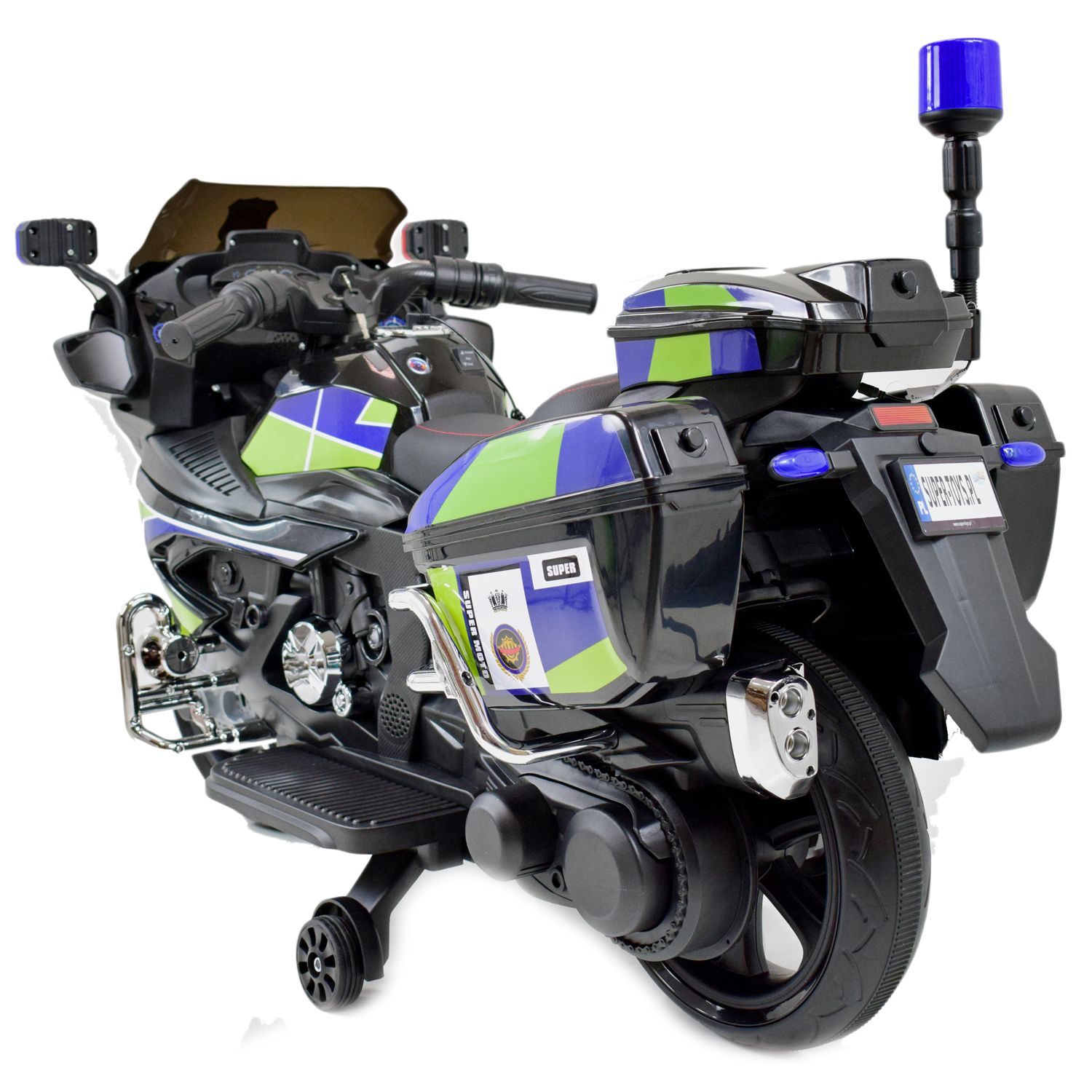 MEGA MOTOR POLICYJNY NA AKUMULATOR, KOGUT, MEGAFON, MOC/BEJ8188 - obrazek 11