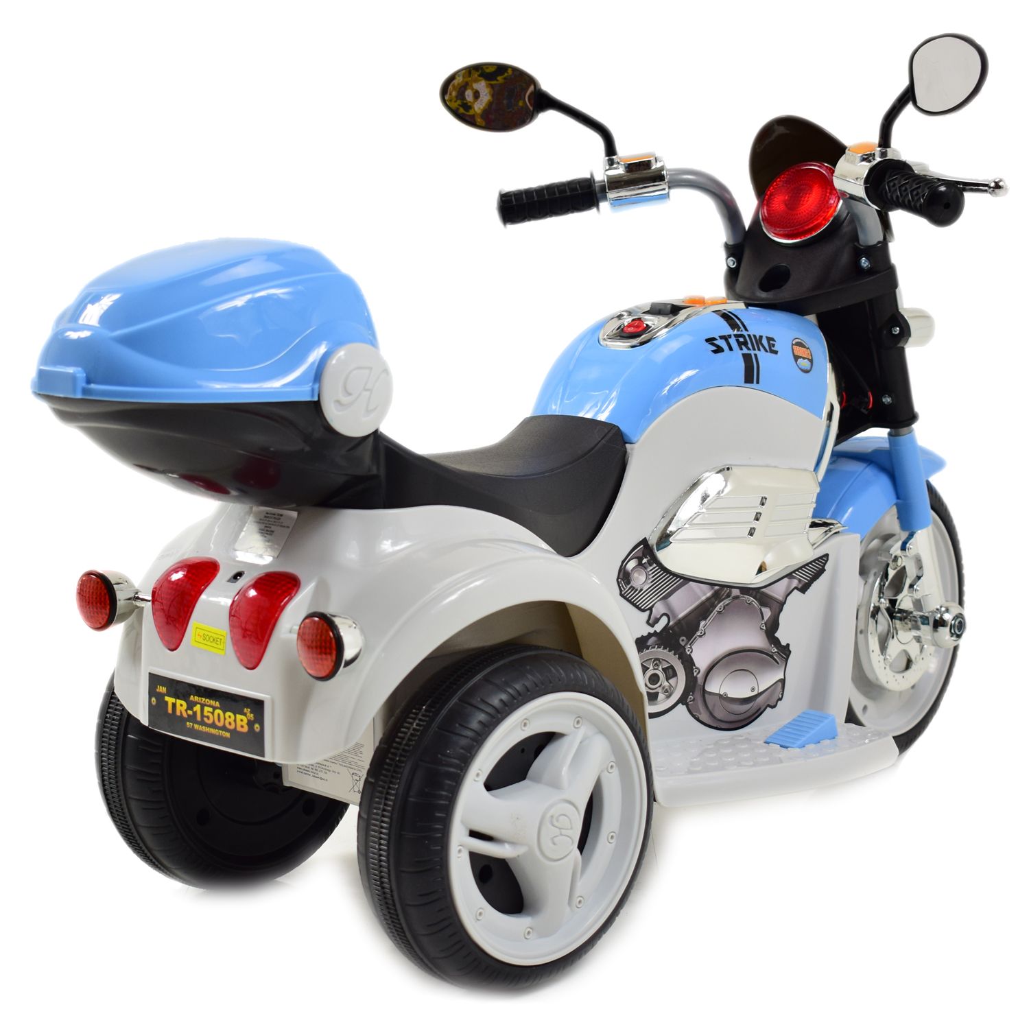 MOTOR CHOPPER STRIKE Z KUFERKIEM, KOGUTEM I POLICYJNYMI DŹWIĘKAMI/TR1508B - obrazek 25