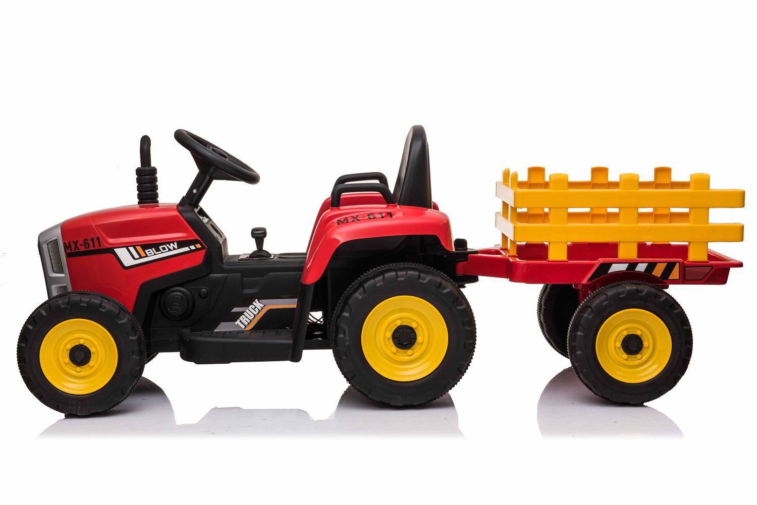 SUPER TRAKTOR BLOW - NA AKUMULATOR Z PRZYCZEPĄ, MIĘKKIE KOŁA, MIEKKIE SIEDZENIE, PILOT/XMX611 - obrazek 11