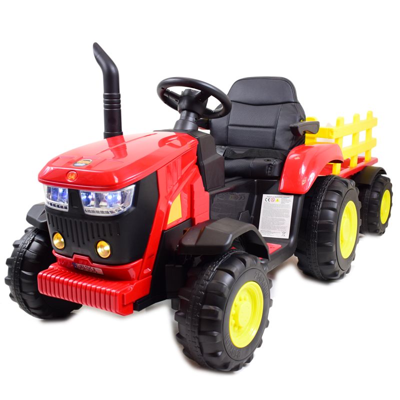 MEGA TRAKTOR NA AKUMULATOR Z PRZYCZEPĄ. MIĘKKIE SIEDZENIE, PILOT, /HL3388 - obrazek 4