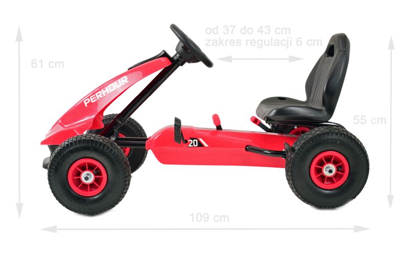 NAJNOWSZY GOKART NA PEDAŁY, KOŁA POMPOWANE, HAMULCE/G203 - obrazek 5