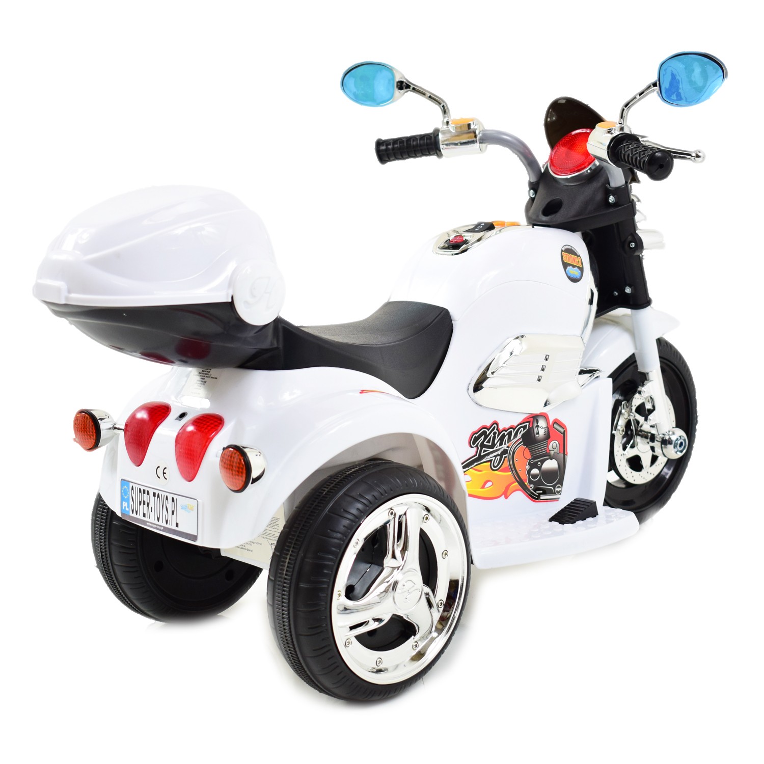 MOTOR CHOPPER STRIKE Z KUFERKIEM, KOGUTEM I POLICYJNYMI DŹWIĘKAMI/TR1508B - obrazek 8