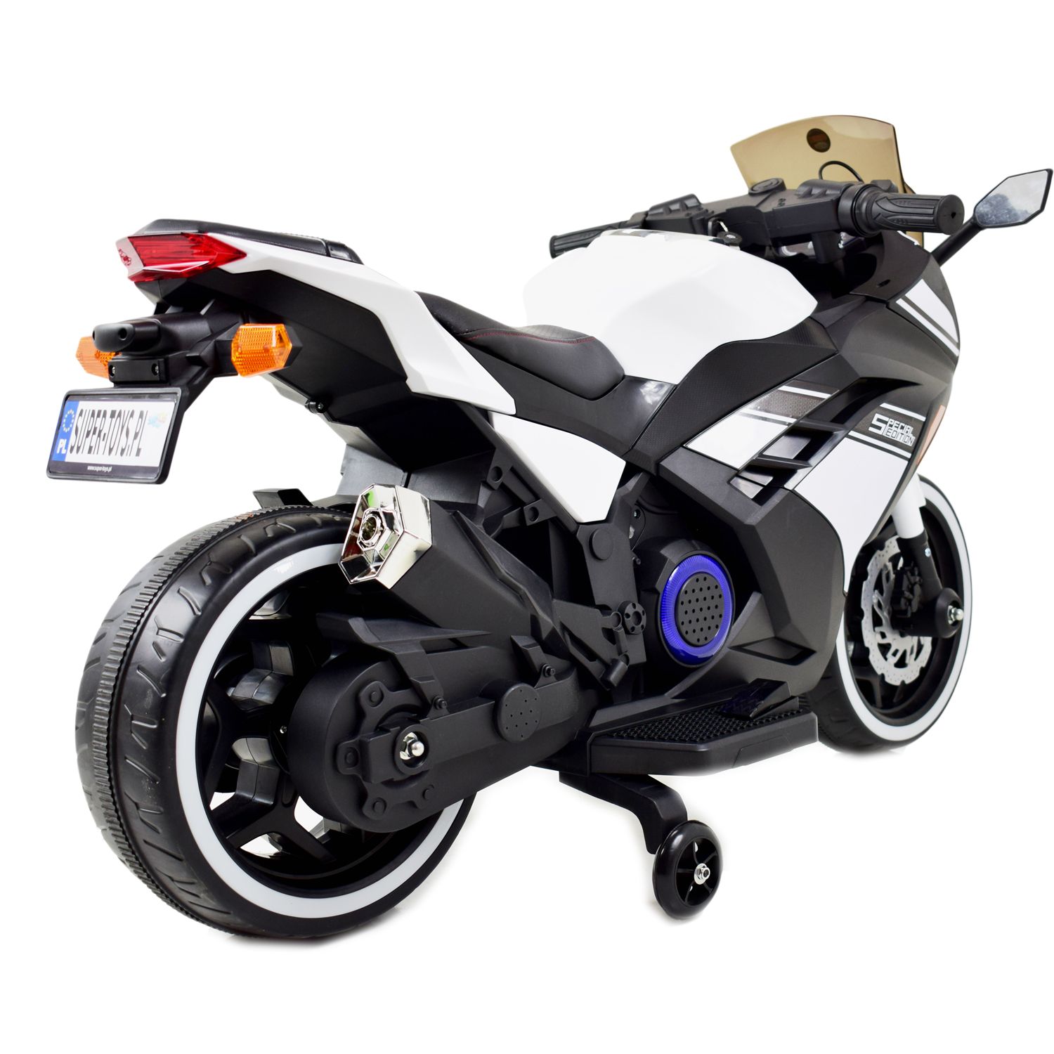 MEGA MOTOR ŚCIGACZ STRONG 2 EXCLUSIVE, ŚWIECĄCE KOŁA, GAZ W MANETCE, HAMULEC/DLS07 - obrazek 4