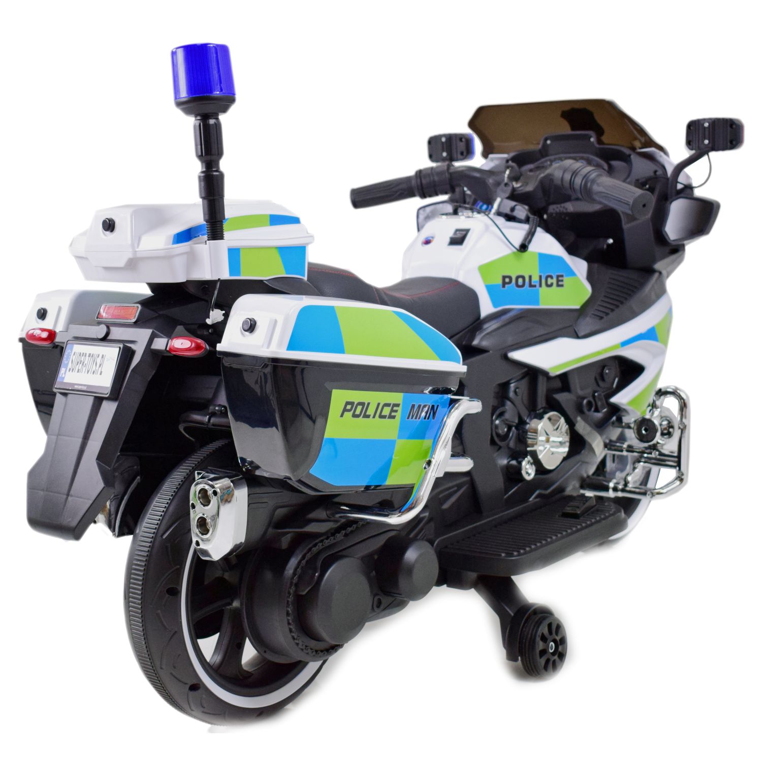 MEGA MOTOR POLICYJNY NA AKUMULATOR, KOGUT, MEGAFON, MOC/BEJ8188 - obrazek 4