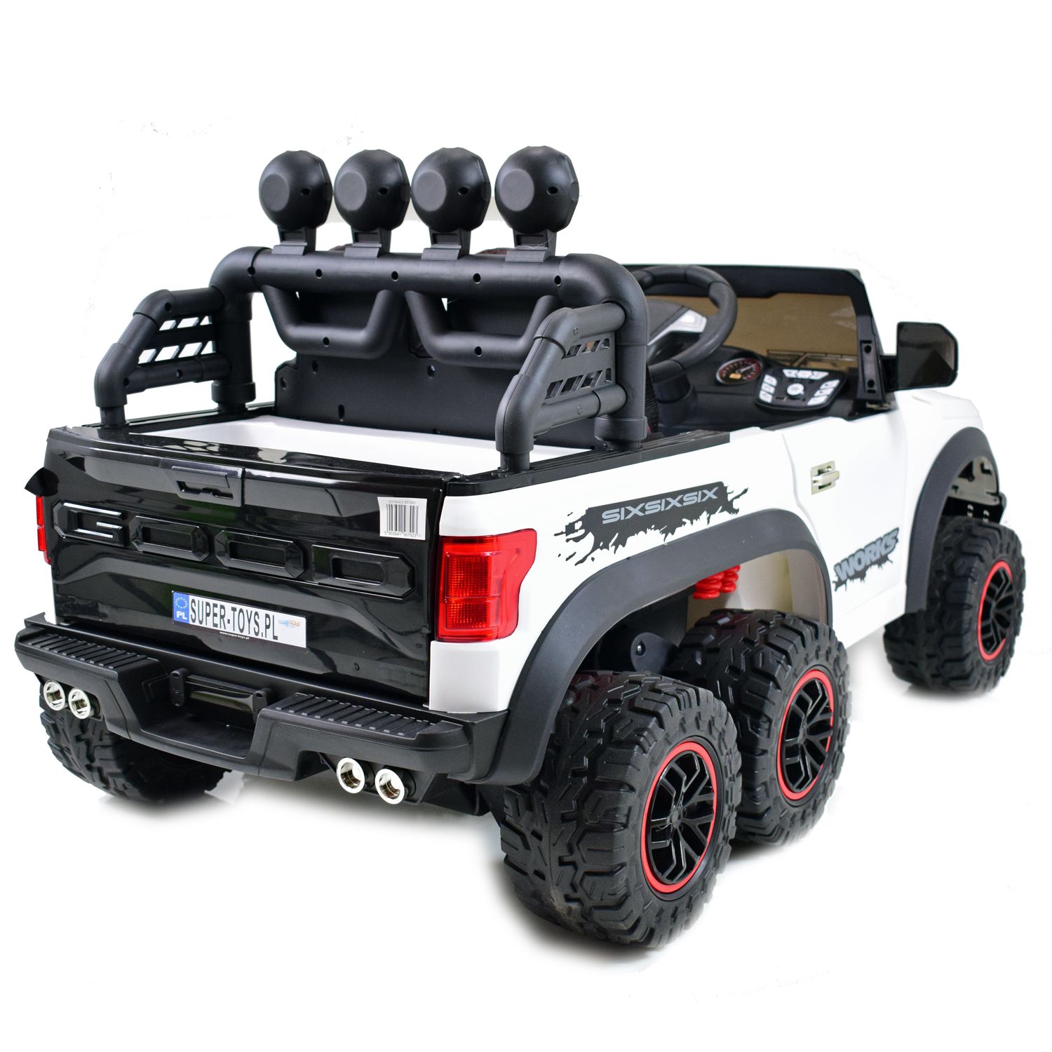 MEGA JEEP WORKS SIX 4X4, 2 X 12V MĘKKIE KOŁA, MIĘKKIE SIEDZENIE/JC003 - obrazek 4