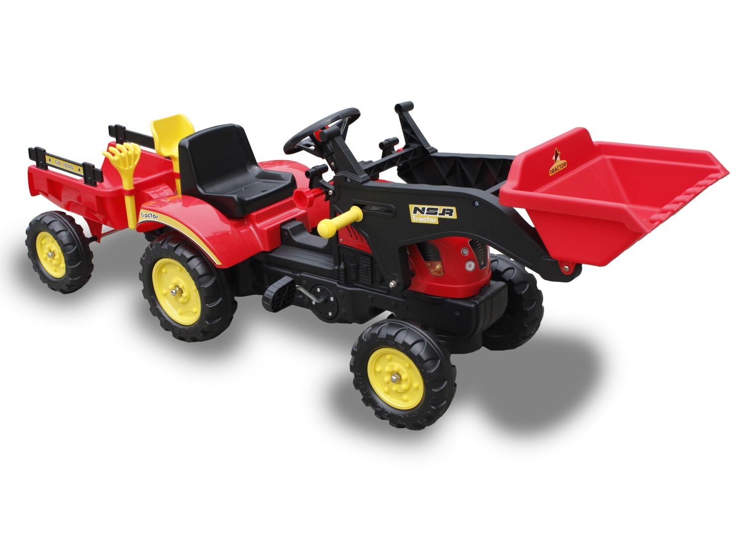 TRAKTOR NA PEDAŁY Z PRZYCZEPĄ I ŁYŻKĄ /TR3005 - obrazek 4