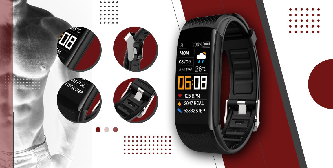 Smartwatch GIEWONT Czarno Biały 2 Paski GW200-2 - obrazek 2