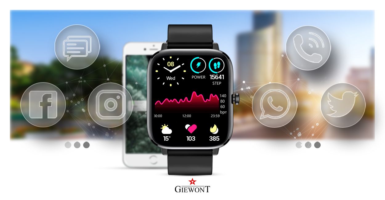 Smartwatch Giewont Czarny GW230-2 - obrazek 4