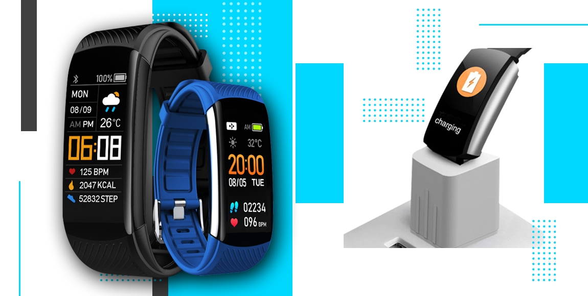 Smartwatch GIEWONT Czarno Niebieski 2 Paski GW200-7 - obrazek 4