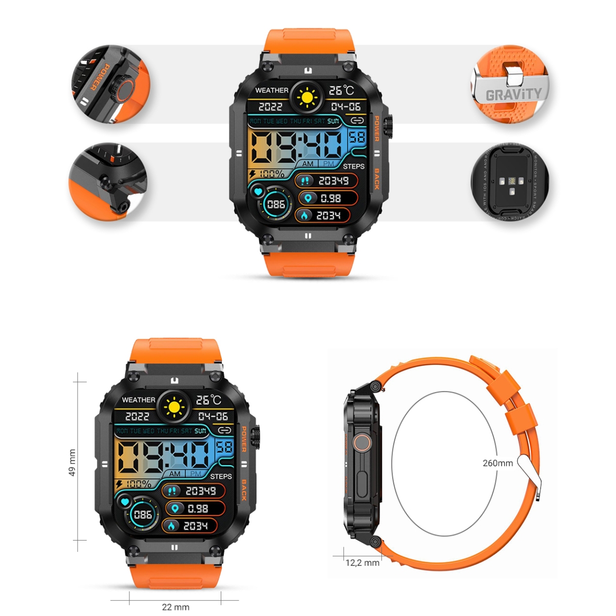 Smartwatch Gravity GT6-3 - obrazek 8