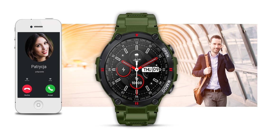 Smartwatch GIEWONT Zielony GW430-3 - obrazek 4