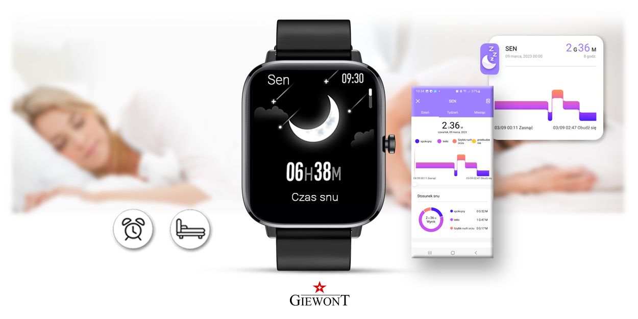 Smartwatch Giewont Czarny GW230-2 - obrazek 8