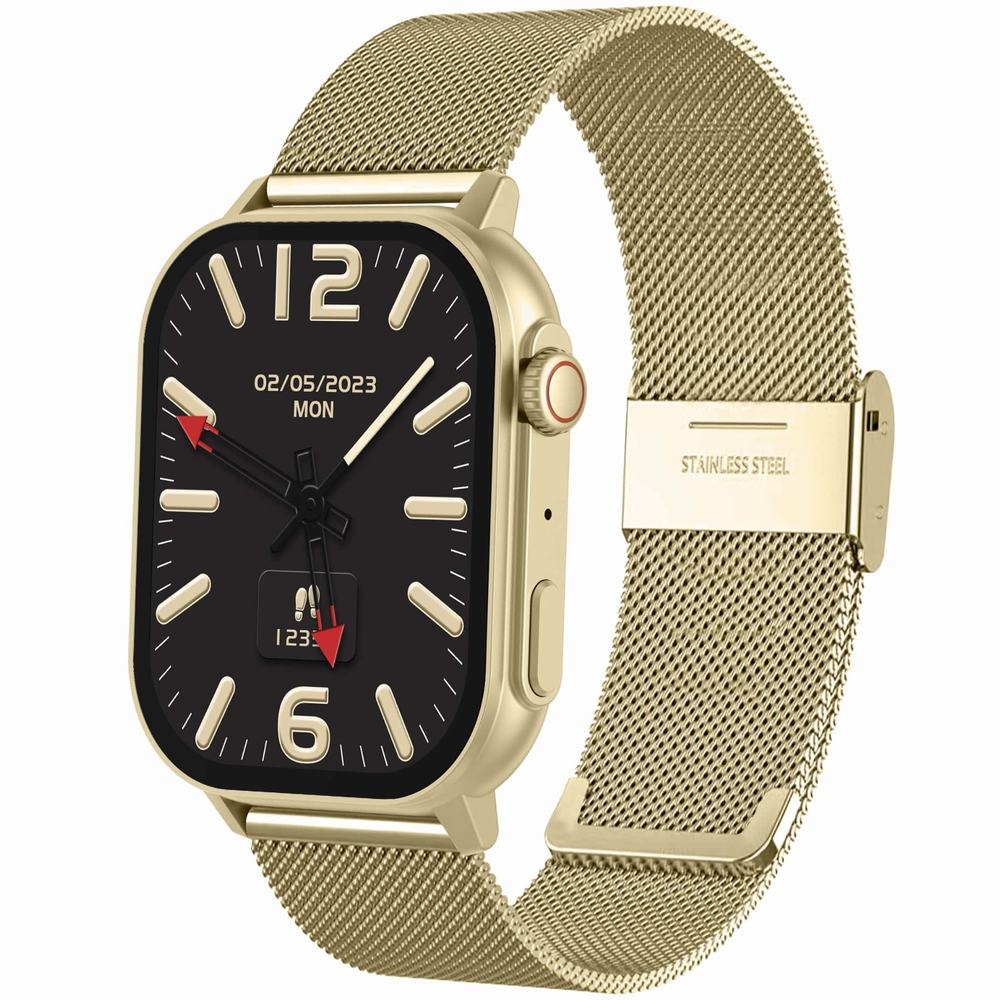 Smartwatch Gravity GT15-6 Czarny Pasek Silikonowy + Złota Bransoleta - obrazek 2