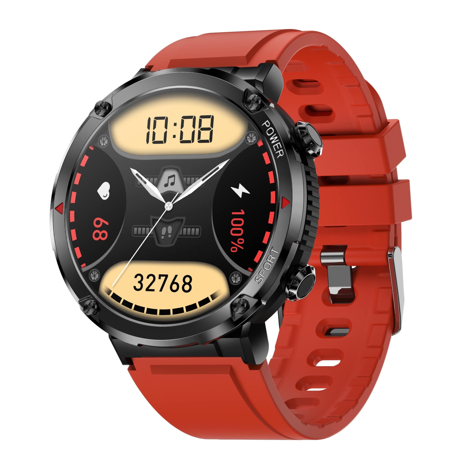Smartwatch Gravity GT21-6 + Czerwony Pasek Silikonowy - obrazek 2