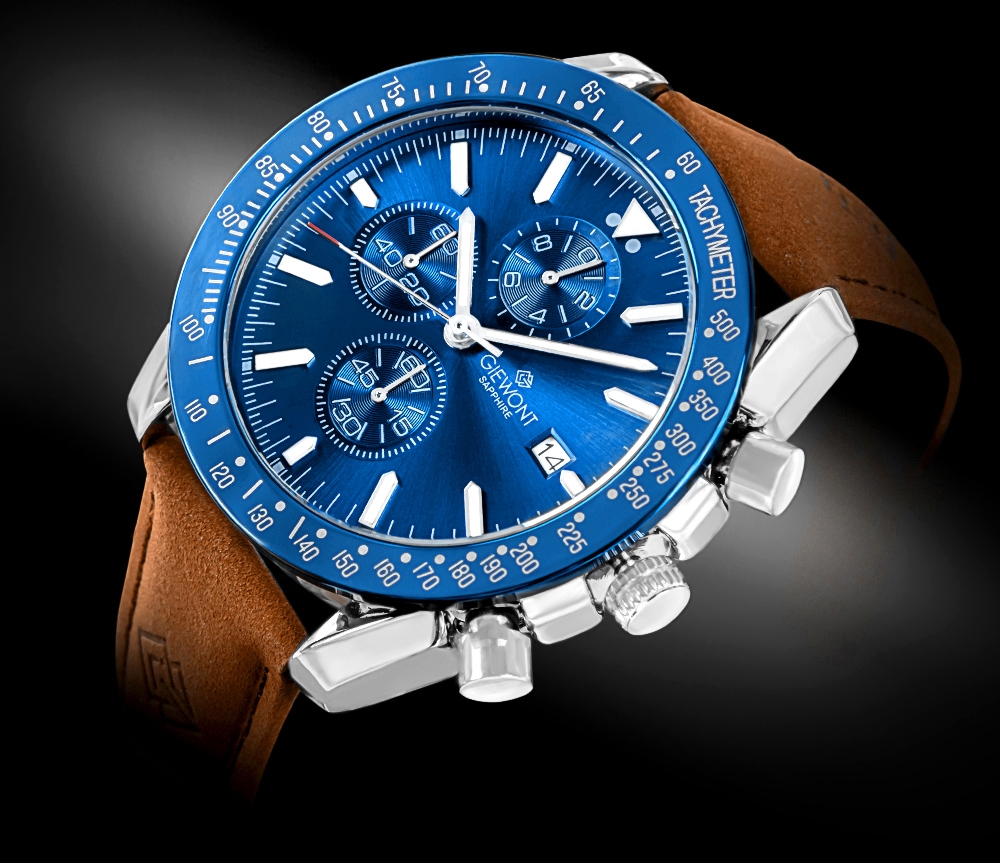 Zegarek Męski Giewont Chronograph Sapphire Brązowo Niebieski GW8720-A2 - obrazek 2