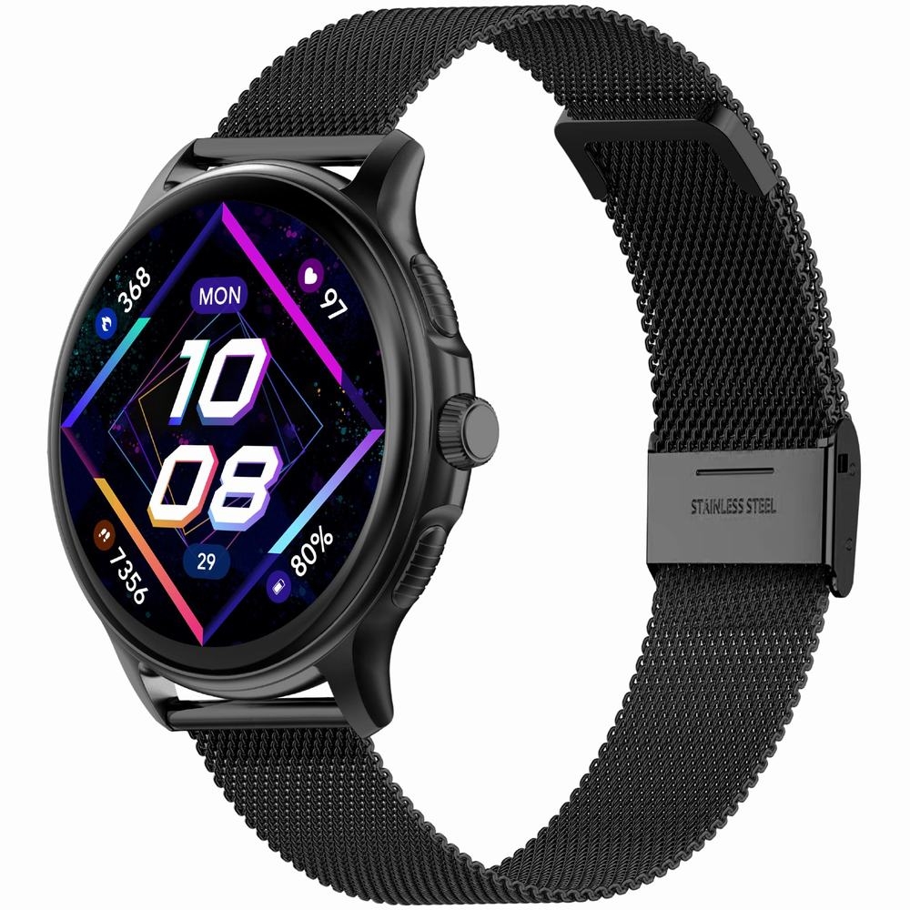 Smartwatch Damski GRAVITY GT12-1 Czarny Pasek Silikonowy + Czarna Bransoleta - obrazek 4