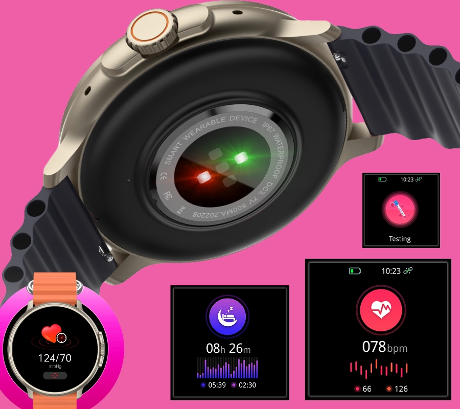 Smartwatch RUBICON RNCF15 Tytan/Orange SMARUB258 - obrazek 4