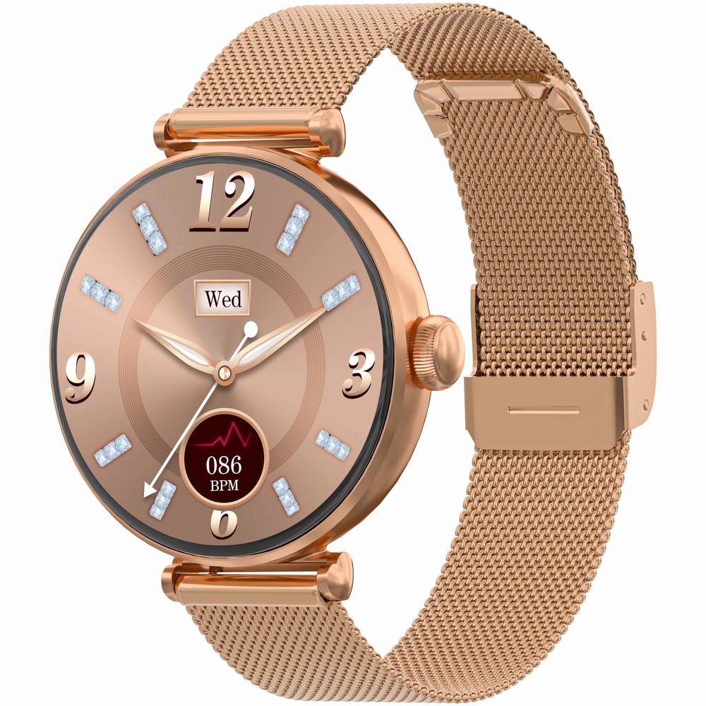 Smartwatch Gravity Różowe Złoto Czarny 2 Paski GT26-3 - obrazek 3