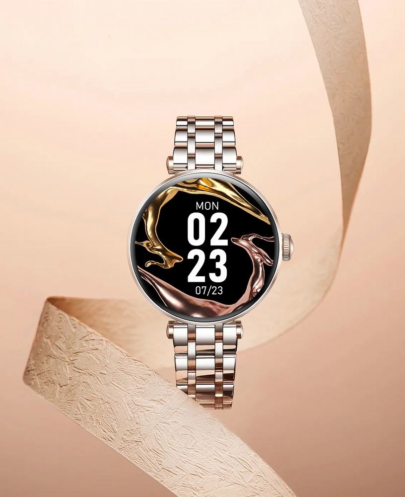 Smartwatch Gravity Różowe Złoto Czarny 2 Paski GT26-6 - obrazek 4