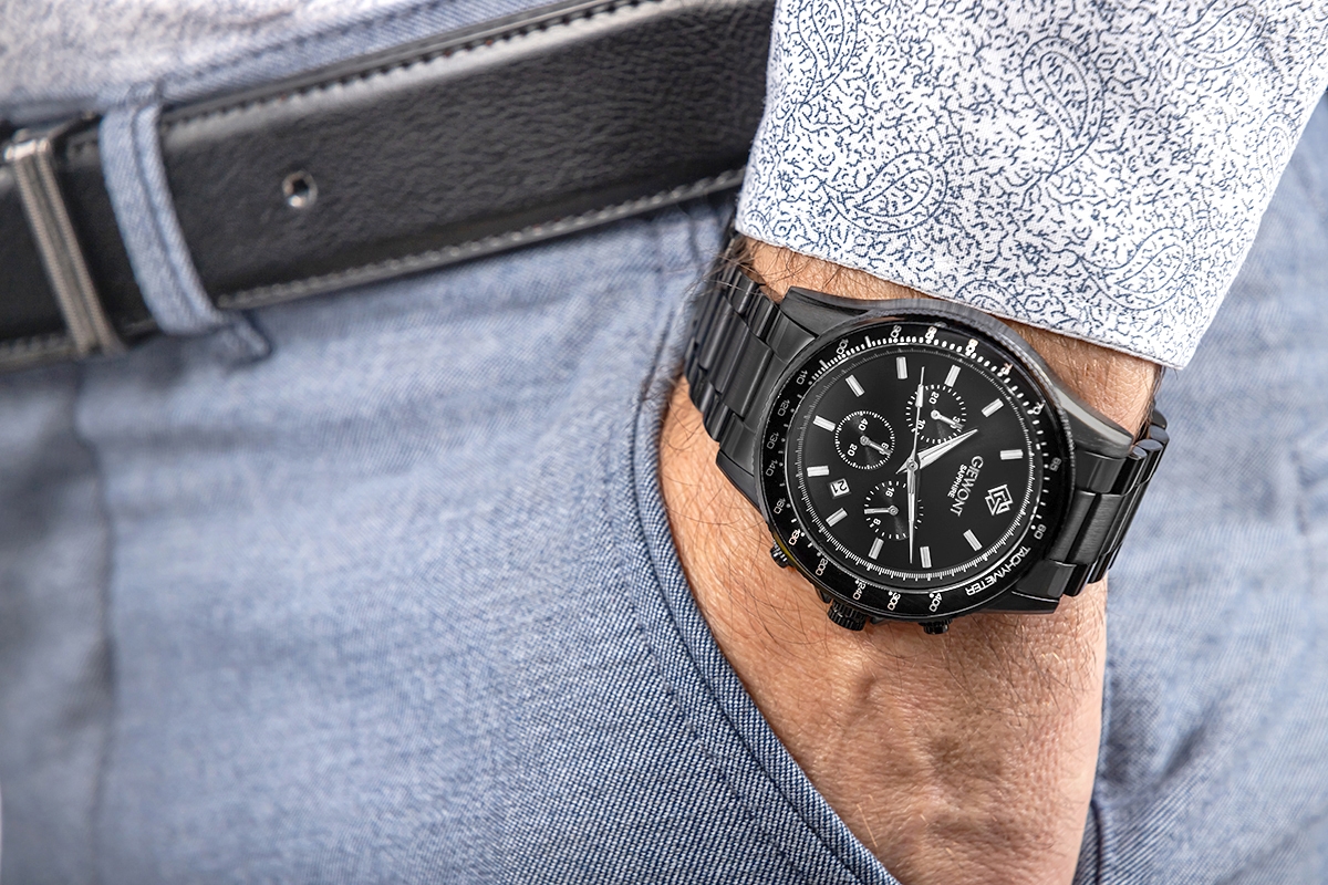 Zegarek Męski Giewont Chronograph Sapphire Czarny GW3520-B1 - obrazek 4