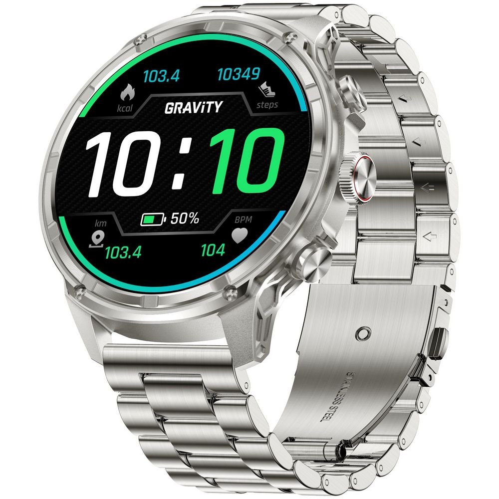 Smartwatch Gravity Srebrny Pasek + Bransoleta GT41-3 - obrazek 4