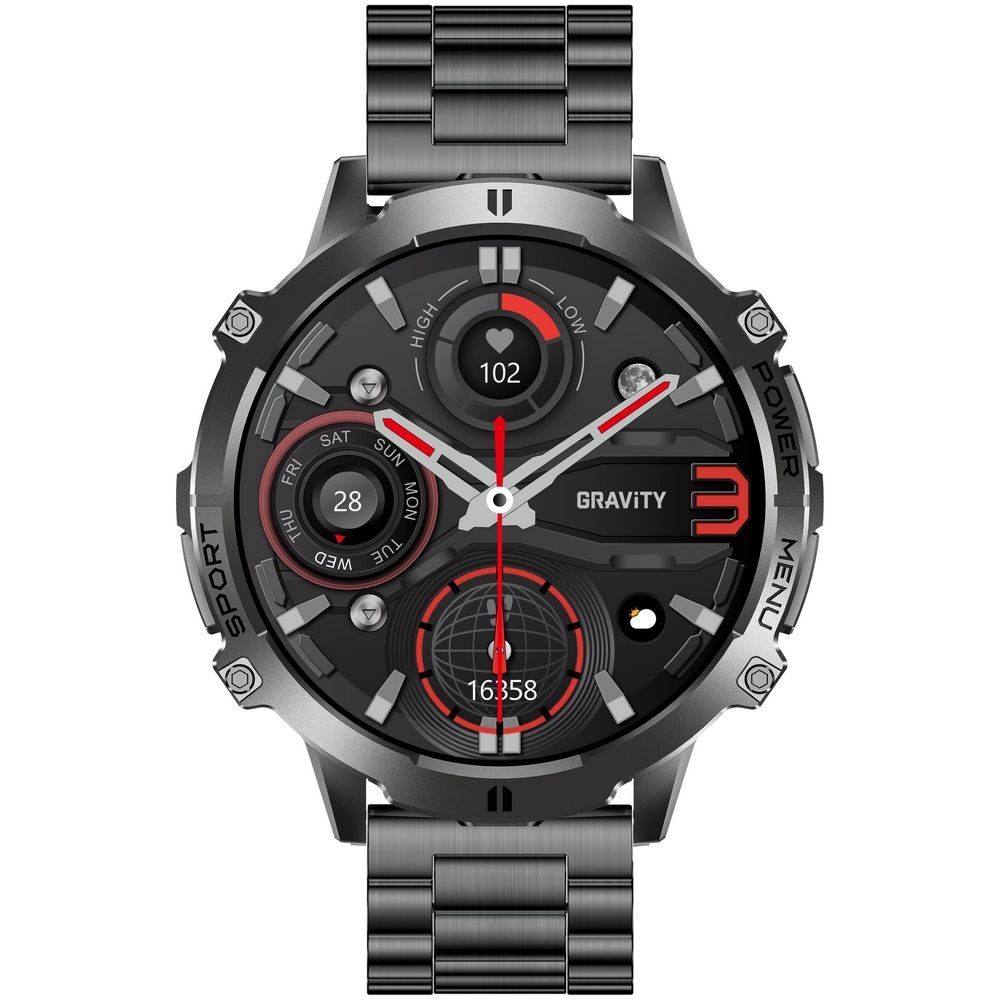 Smartwatch Gravity Czarny Pasek + Bransoleta GT42-5 - obrazek 4