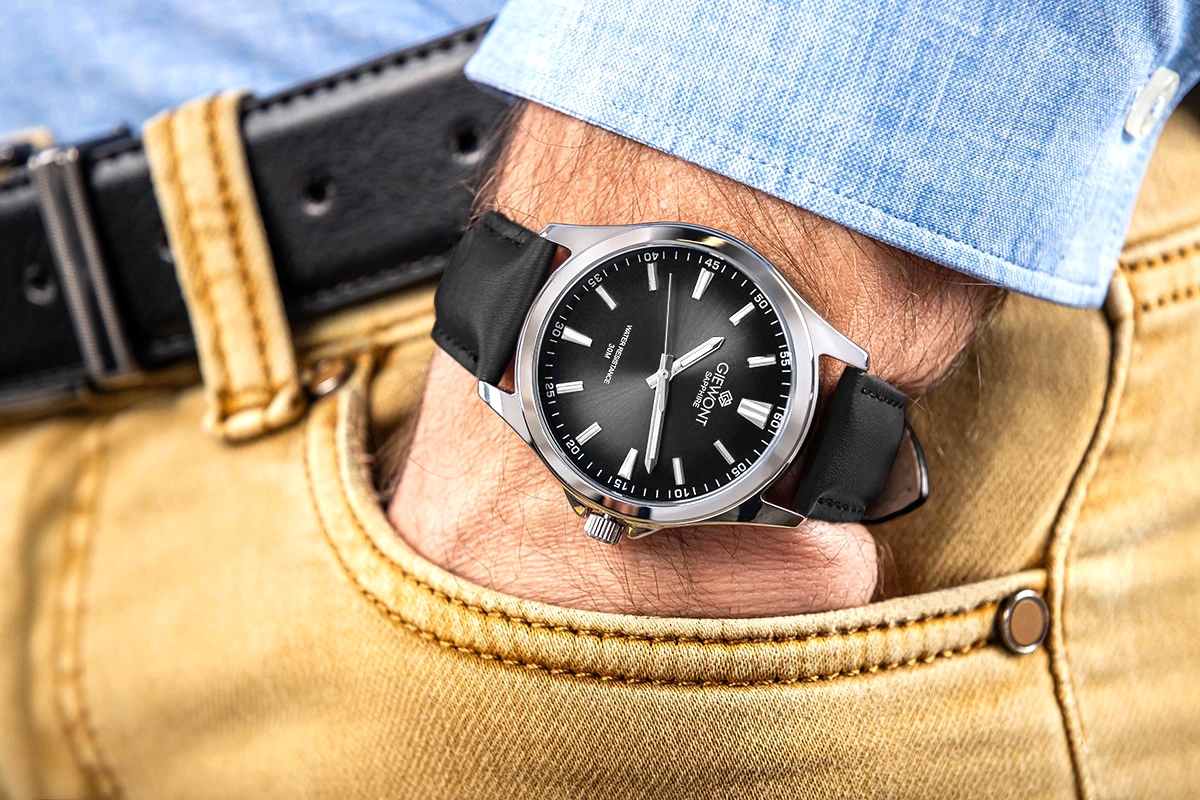 Zegarek Męski Giewont Elegance Sapphire Czarny GW5160-A2 - obrazek 4