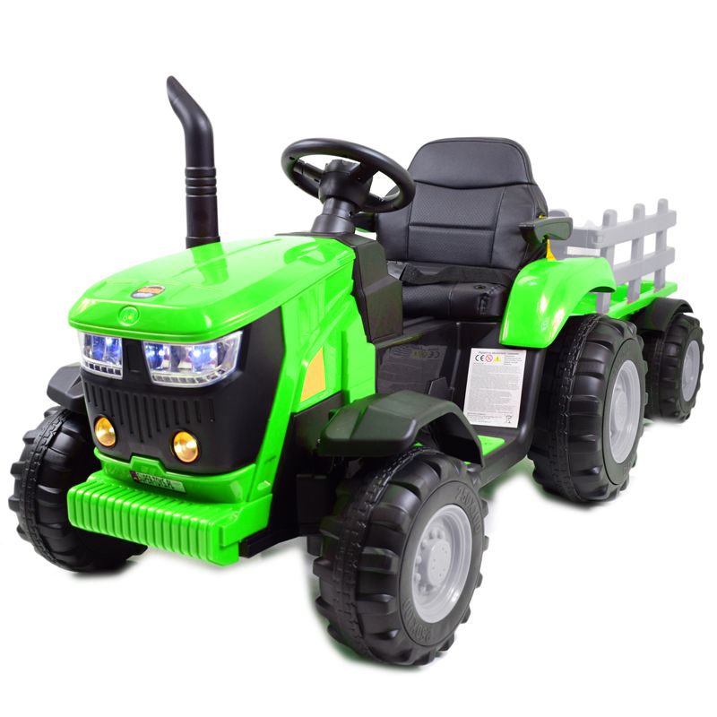 MEGA TRAKTOR NA AKUMULATOR Z PRZYCZEPĄ. MIĘKKIE SIEDZENIE, MIEKKIE KOŁA PILOT, /HL3388 - obrazek 3