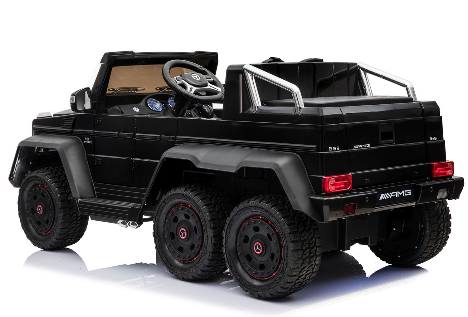 MEGA POJAZD- ORYGINALNY MERCEDES G63, NAPĘD 6X6, MIĘKKIE KOŁA, MIĘKKIE SIEDZENIE, SIEDZENIE DLA RODZICA, 12V 14AH/SX-1888 - obrazek 7