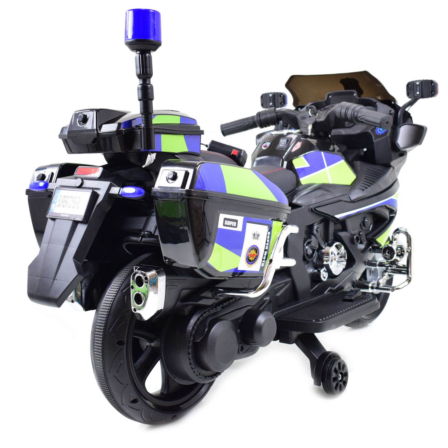 MEGA MOTOR POLICYJNY NA AKUMULATOR, KOGUT, MEGAFON, MOC/BEJ8188 - obrazek 12