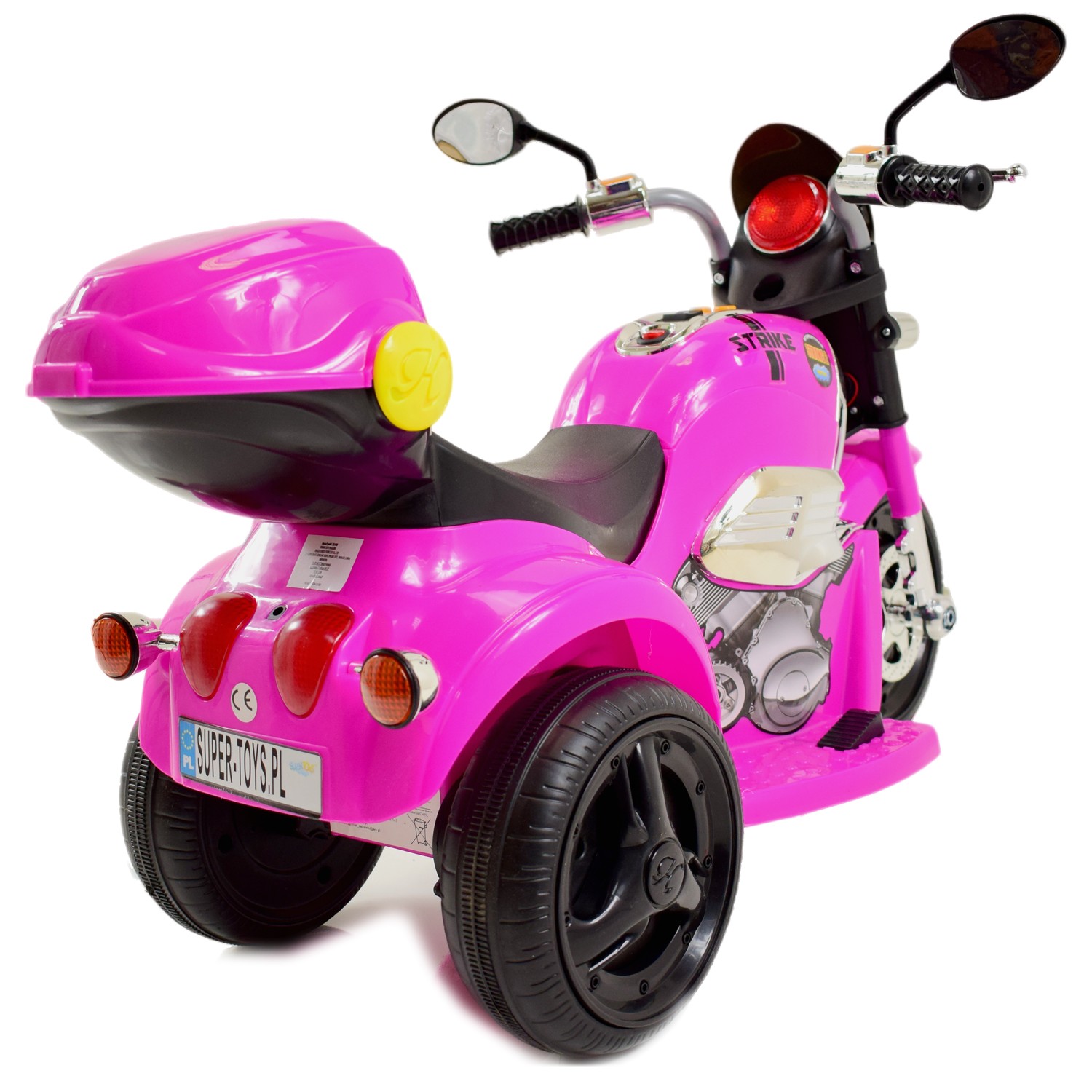 MOTOR CHOPPER STRIKE Z KUFERKIEM, KOGUTEM I POLICYJNYMI DŹWIĘKAMI/TR1508B - obrazek 9
