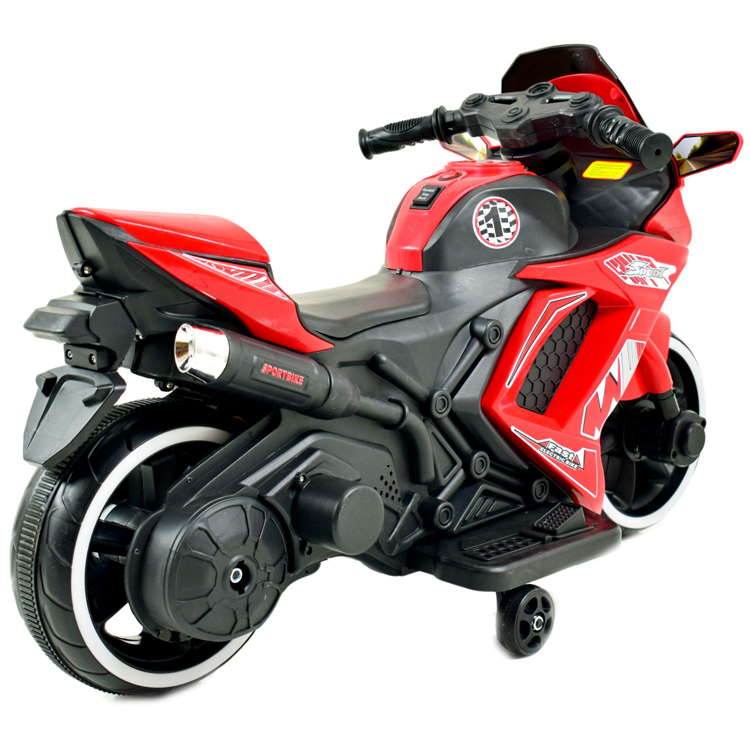 MOTOR ŚCIGACZ SPORT 1 Z OPARCIEM, ŚWIECĄCE KOŁA/, DWA SILNIKI/DM1600 - obrazek 5