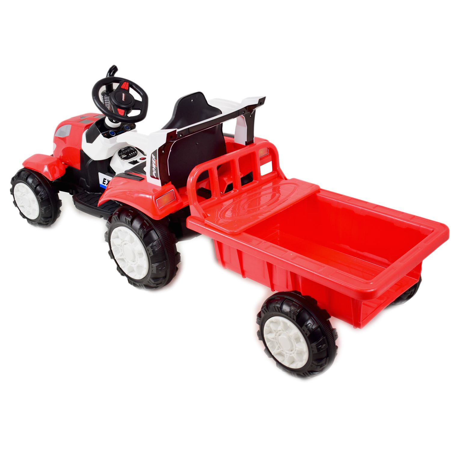 TRAKTOR NA AKUMULATOR Z PRZYCZEPĄ, MIĘKKIE SIEDZENIE,/698 - obrazek 5