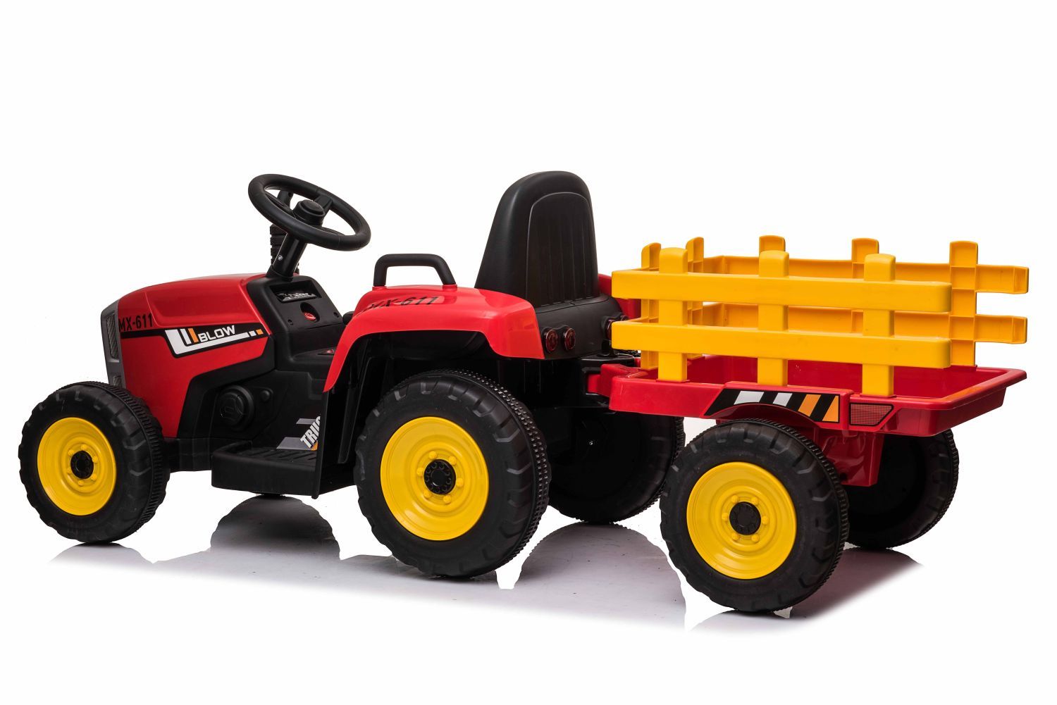 SUPER TRAKTOR BLOW - NA AKUMULATOR Z PRZYCZEPĄ, MIĘKKIE KOŁA, MIEKKIE SIEDZENIE, PILOT/XMX611 - obrazek 12