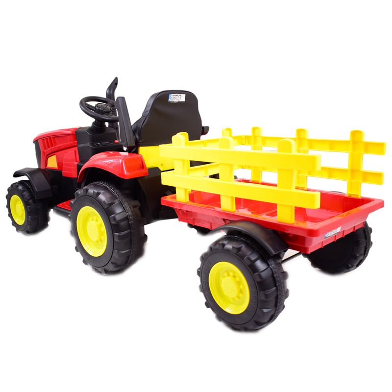 MEGA TRAKTOR NA AKUMULATOR Z PRZYCZEPĄ. MIĘKKIE SIEDZENIE, PILOT, /HL3388 - obrazek 5