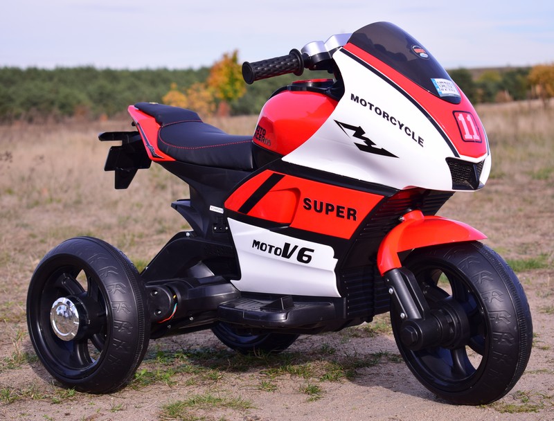 DUŻY MOTOR ŚCIGACZ STRONG 2 EXCLUSIVE, ŚWIECĄCE KOŁA, 3 KOŁOWY/HT5188 - obrazek 2