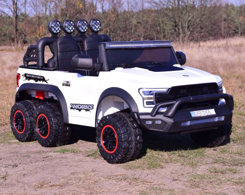MEGA JEEP WORKS SIX 4X4, 2 X 12V MĘKKIE KOŁA, MIĘKKIE SIEDZENIE/JC003 - obrazek 7