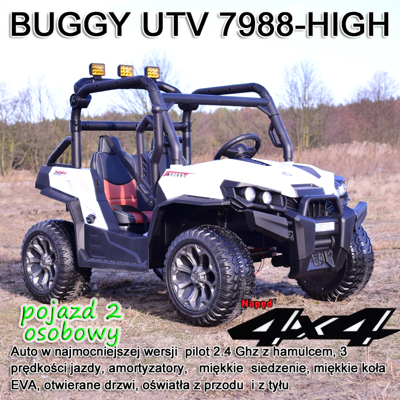 MEGA BUGGY UTV DLA 2 DZIECI, 4 SILNIKI, MIĘKKIE SIEDZENIE, MIĘKKIE KOŁA/7988-HIGH - obrazek 6