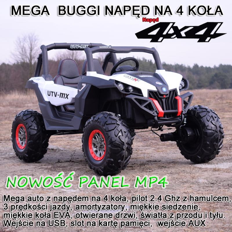 MEGA AUTO BUGGI 4X4 , PANEL MP4, MIĘKKIE KOŁA EVA, MIĘKKIE SIEDZENIE FULL OPCJA 2X 12V/XMX603 - obrazek 6