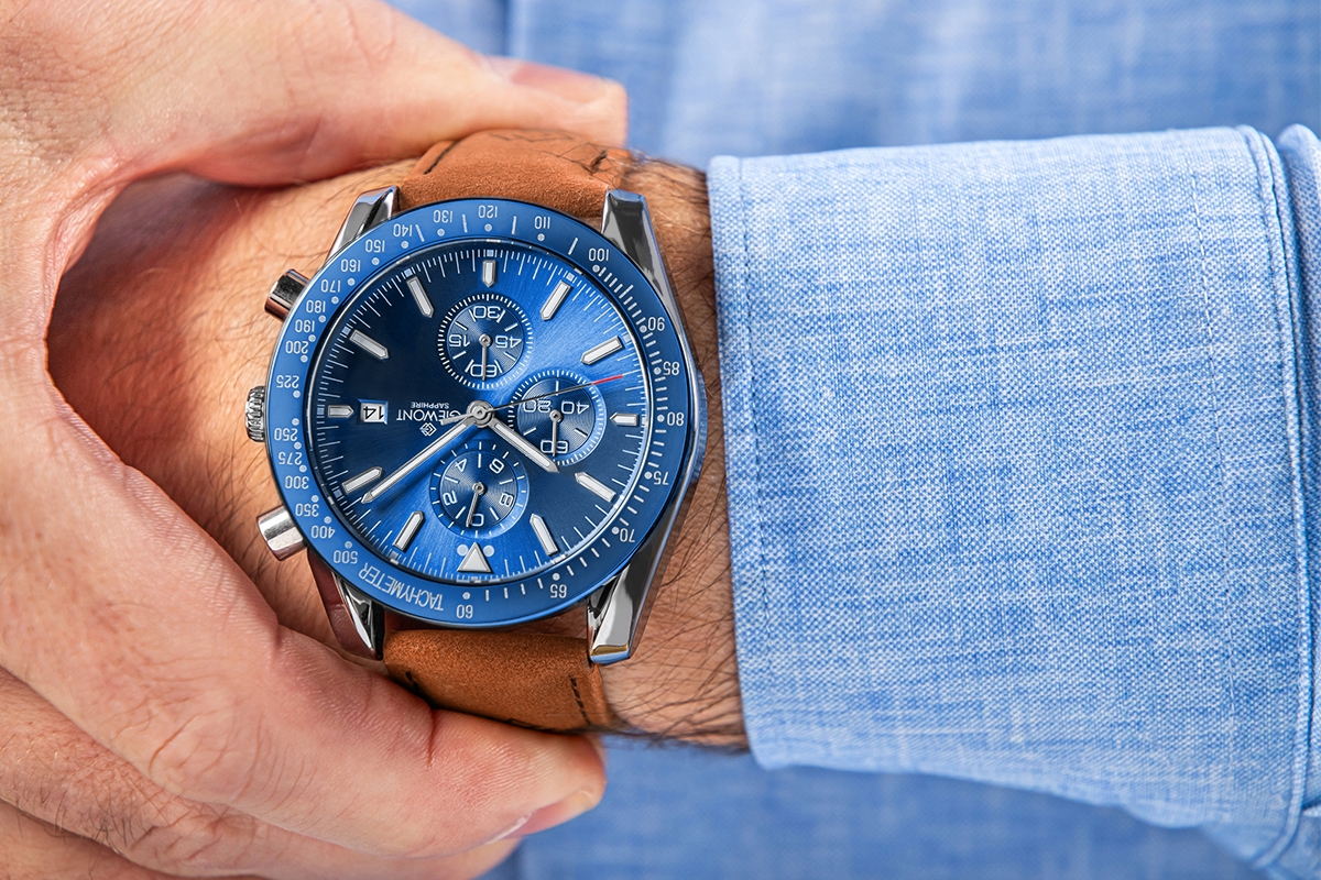 Zegarek Męski Giewont Chronograph Sapphire Brązowo Niebieski GW8720-A2 - obrazek 3