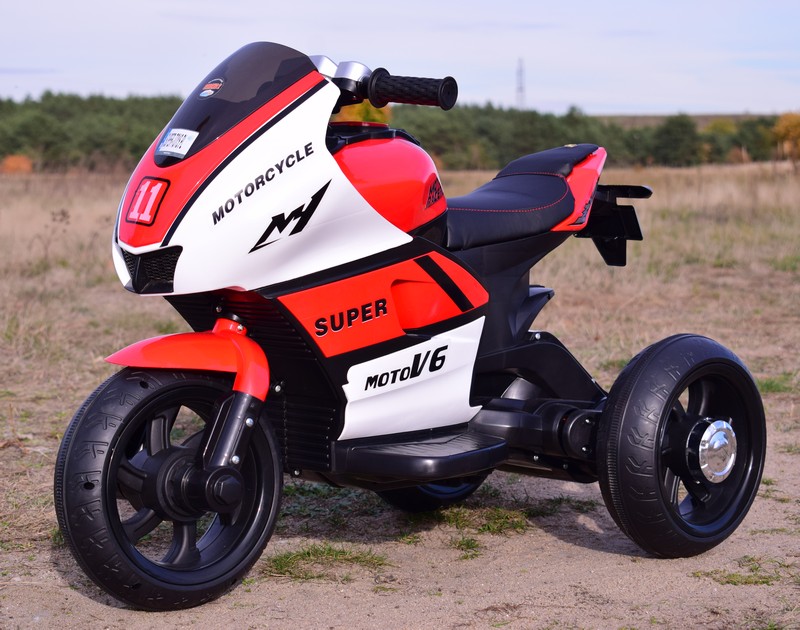 DUŻY MOTOR ŚCIGACZ STRONG 2 EXCLUSIVE, ŚWIECĄCE KOŁA, 3 KOŁOWY/HT5188 - obrazek 3