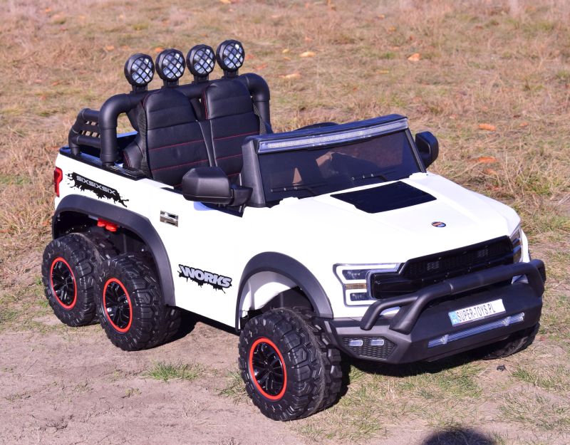 MEGA JEEP WORKS SIX 4X4, 2 X 12V MĘKKIE KOŁA, MIĘKKIE SIEDZENIE/JC003 - obrazek 8