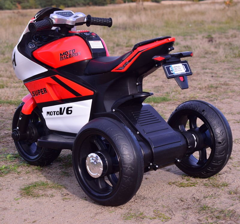 DUŻY MOTOR ŚCIGACZ STRONG 2 EXCLUSIVE, ŚWIECĄCE KOŁA, 3 KOŁOWY/HT5188 - obrazek 4