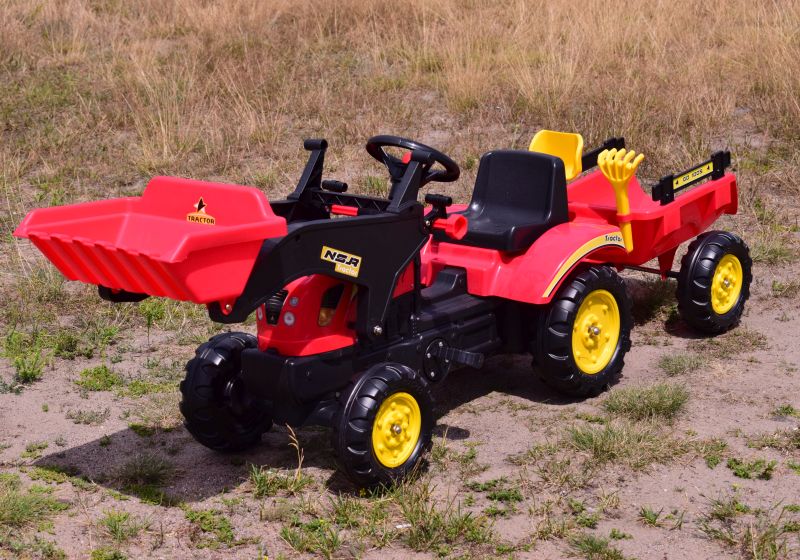 TRAKTOR NA PEDAŁY Z PRZYCZEPĄ I ŁYŻKĄ /TR3005 - obrazek 8