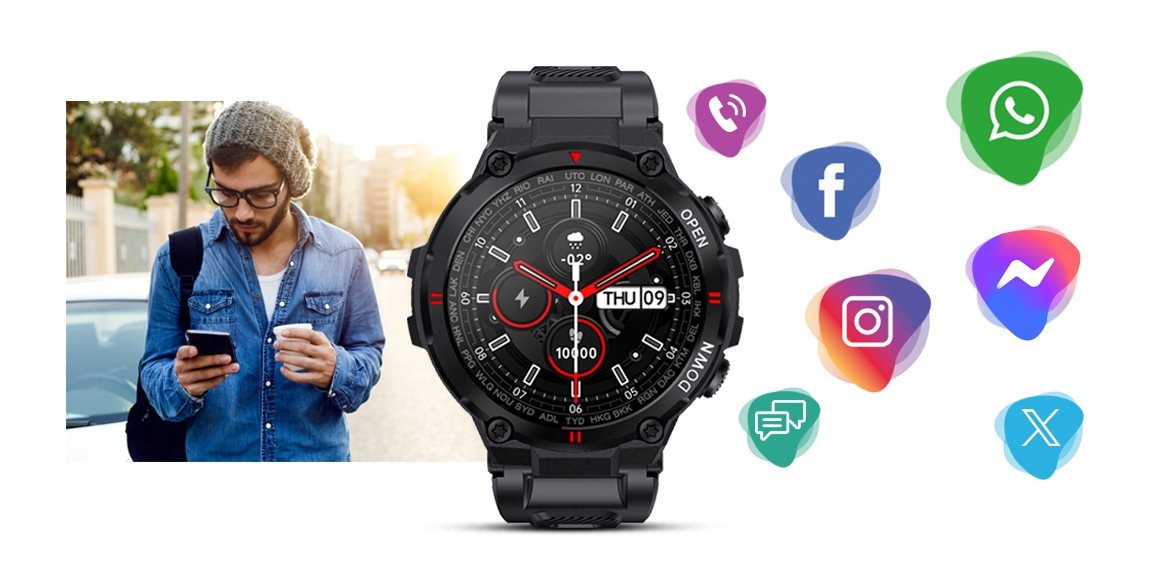 Smartwatch GIEWONT Czarny GW430-1 - obrazek 6