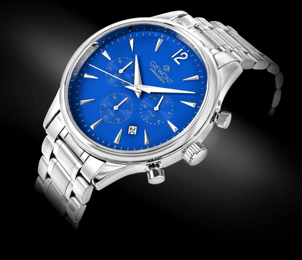 Zegarek Męski Giewont Chronograph Sapphire Srebrno Niebieski GW6310-B3 - obrazek 2