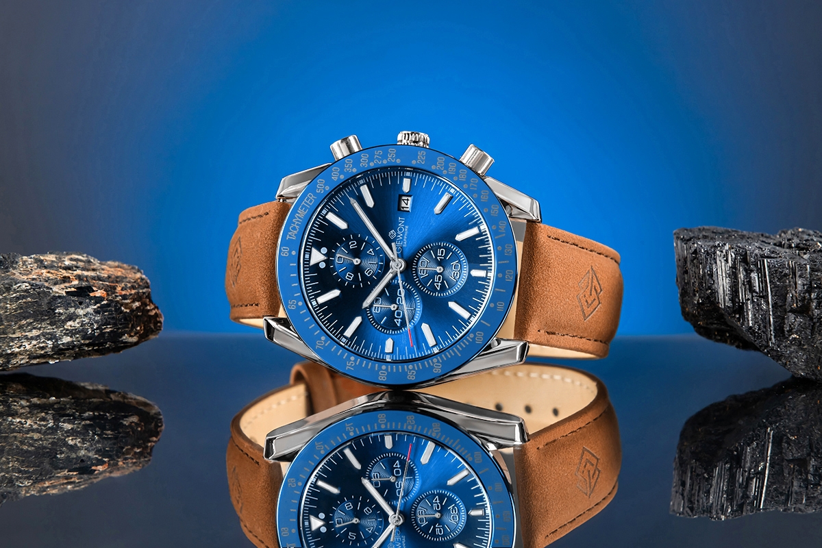 Zegarek Męski Giewont Chronograph Sapphire Brązowo Niebieski GW8720-A2 - obrazek 5
