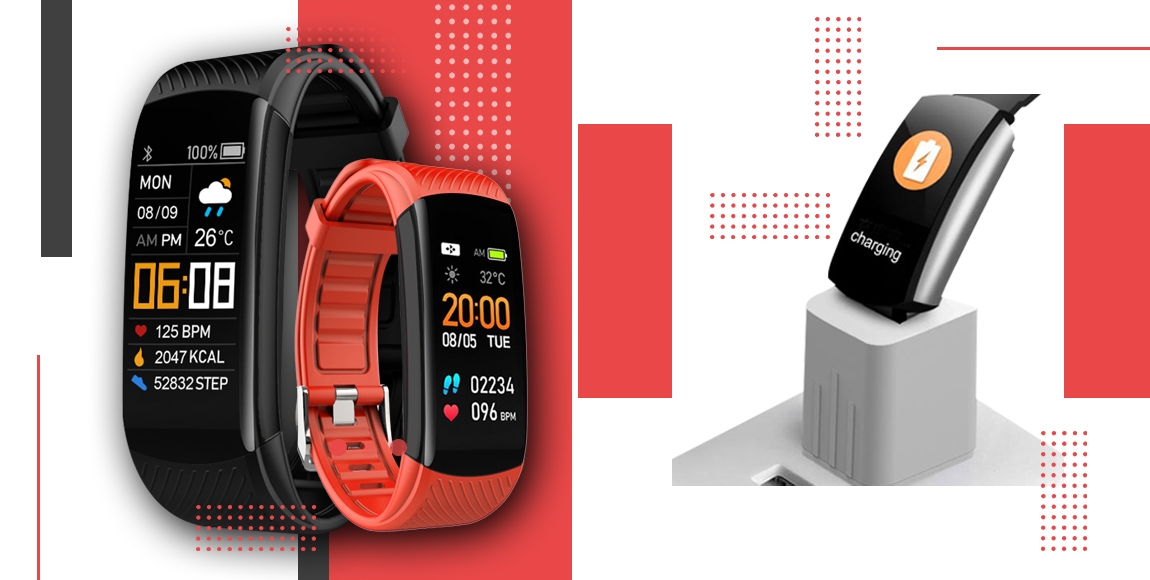 Smartwatch GIEWONT Czarno Czerwony 2 Paski GW200-1 - obrazek 3